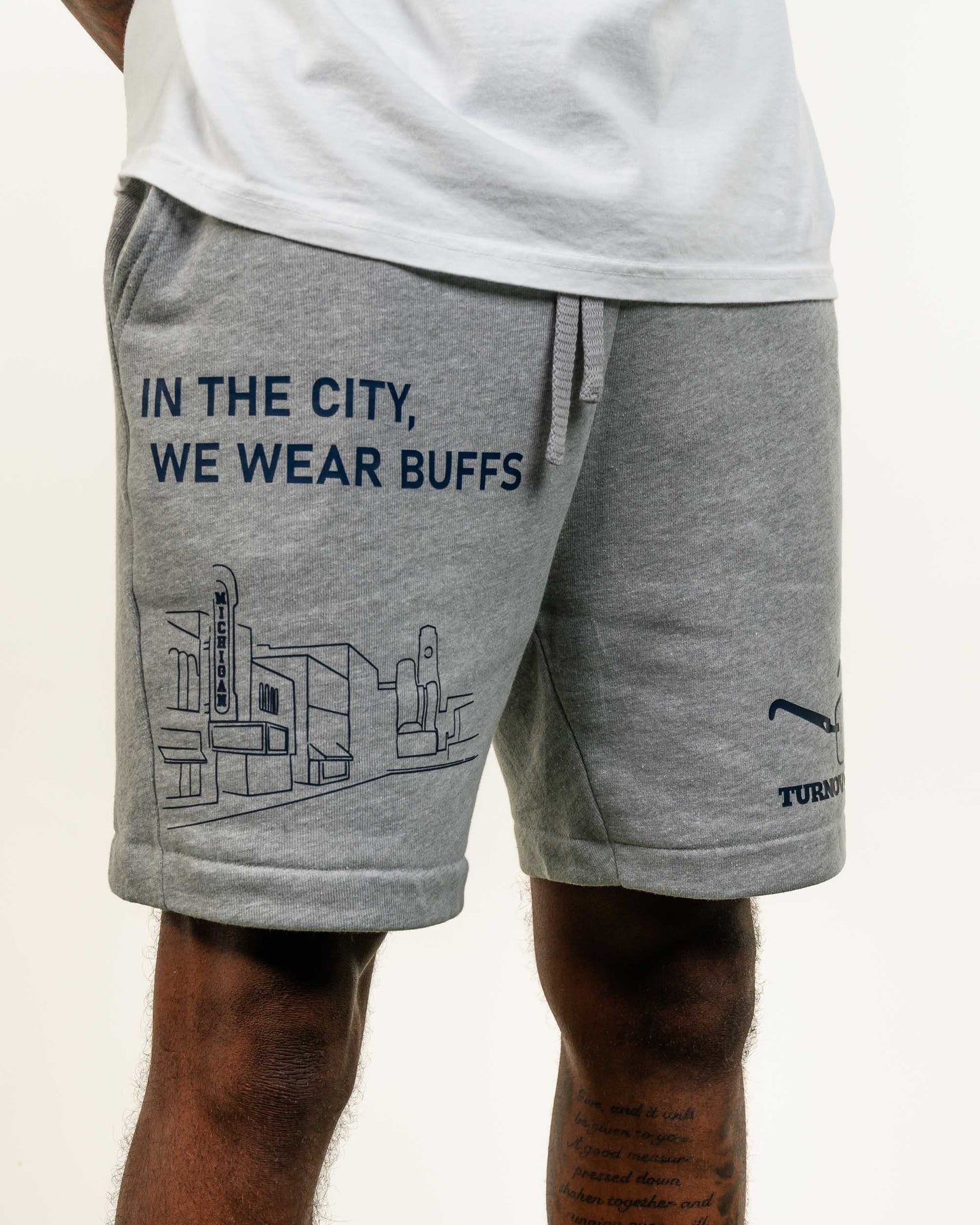 Gray Turnover Buffs Shorts