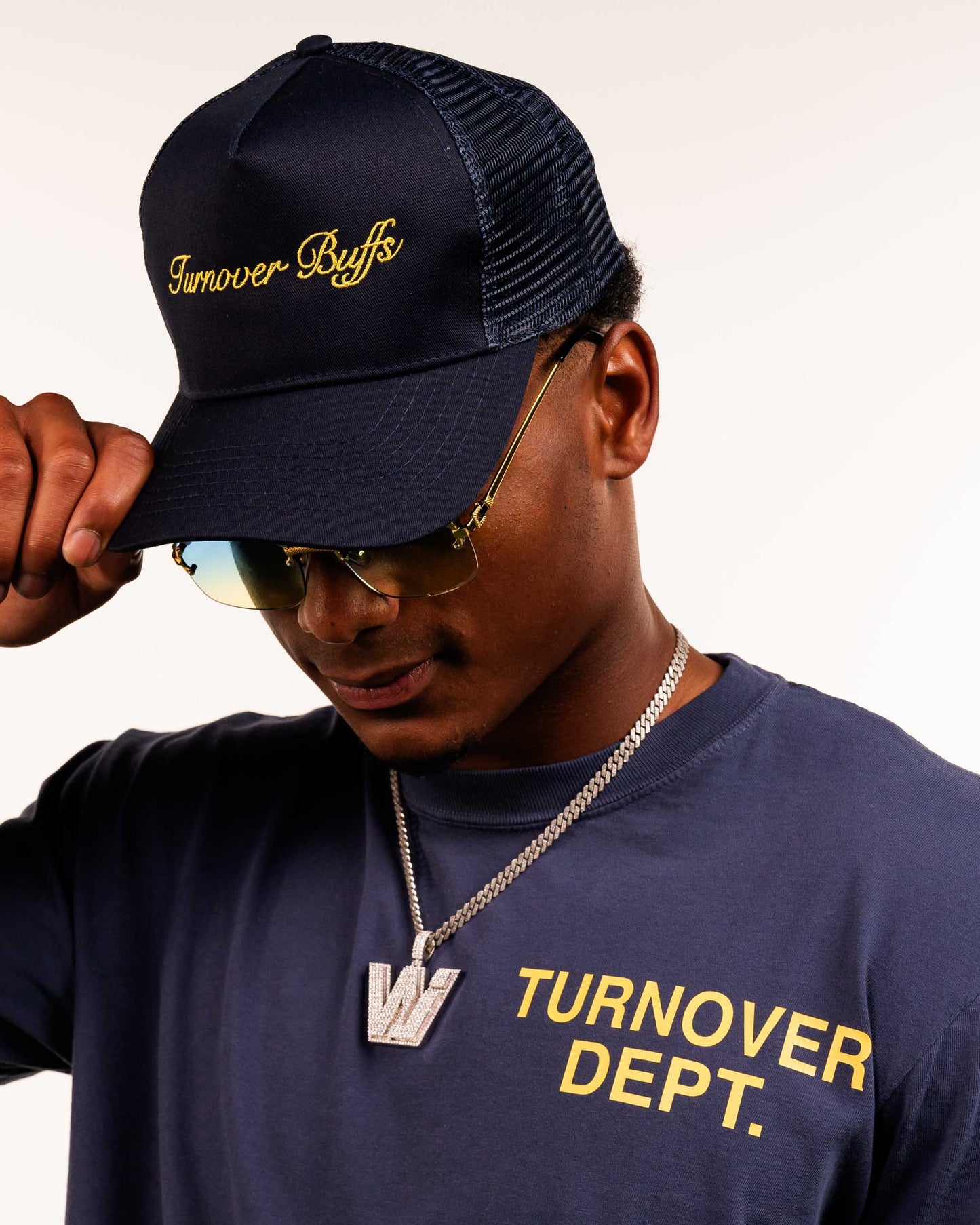 Navy Turnover Buffs Trucker Hat