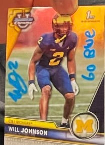 Signed Will Johnson Football Card